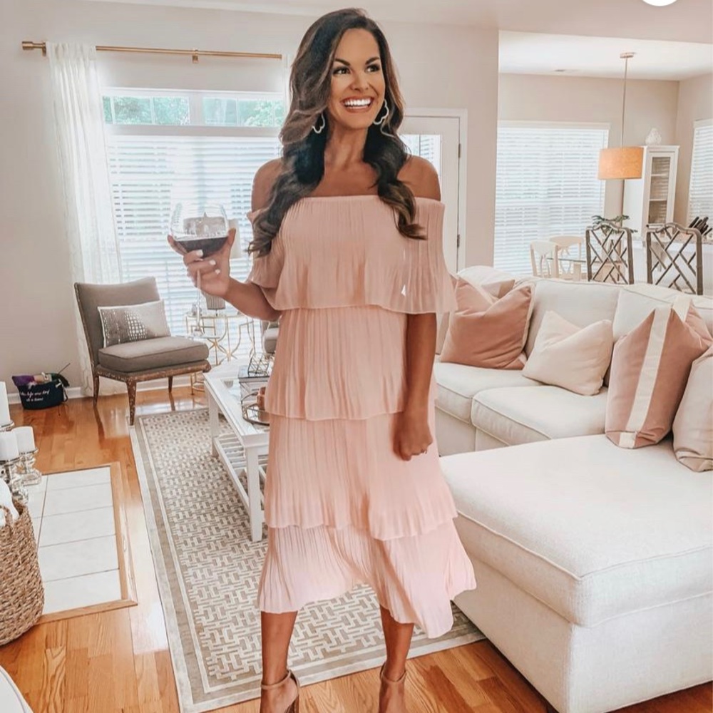 Off Shoulder Tiered Dress